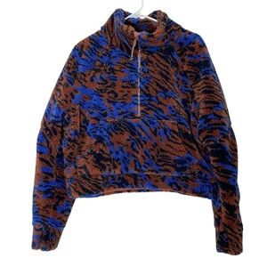 Lululemon Scuba Sherpa Jacket Womens Size Medium Large Oversized Zebra Fleece